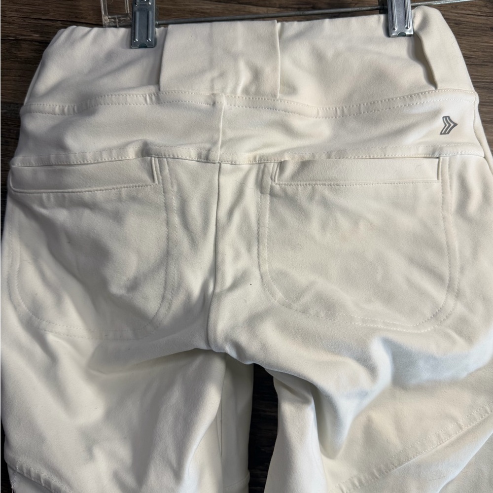 Bellalete Women’s Softball Pants White Cropped Leggings - Picture 3 of 6